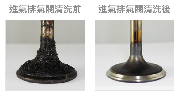 進氣排氣閥清洗前 進氣排氣閥清洗後