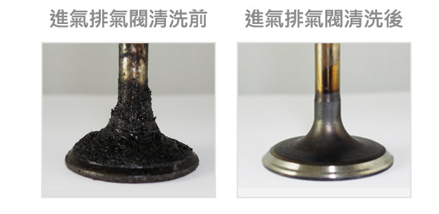 進氣排氣閥清洗前 進氣排氣閥清洗後